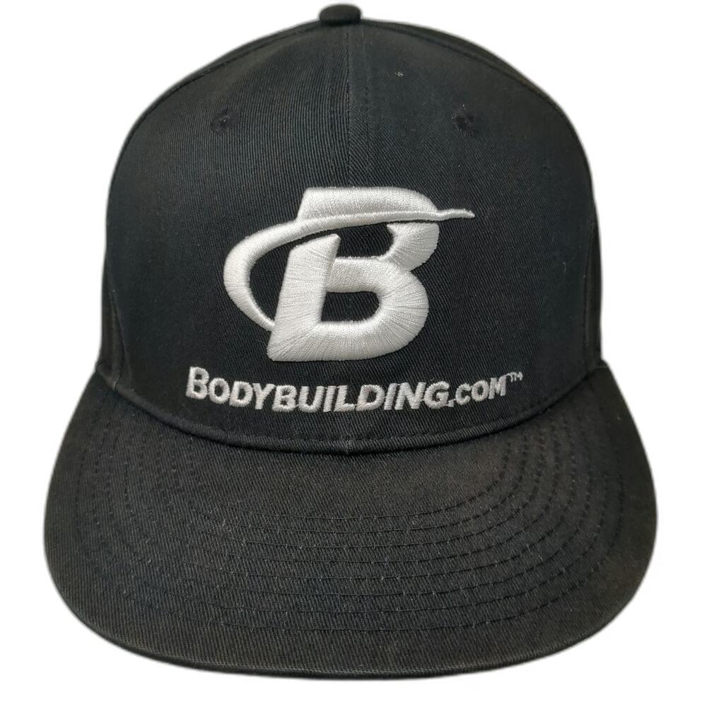 Bodybuilding Gym Fitness Snapback Black White One Size 6 Panel Structured Hat